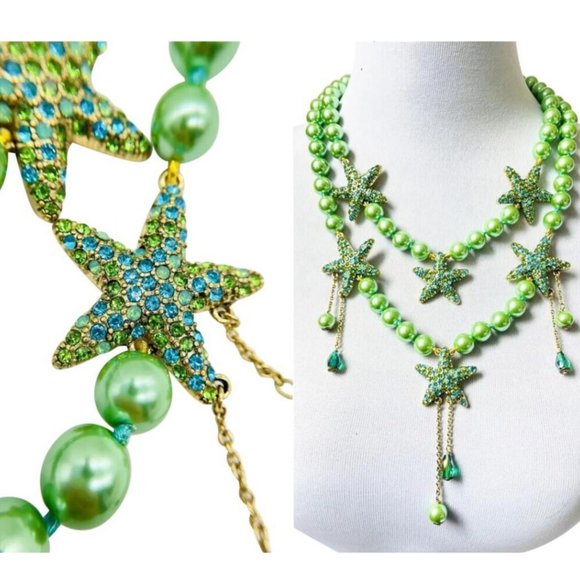 HEIDI DAUS "Sparkling Starfish" Set Necklace Matching Earrings NWOT - Picture 4 of 10
